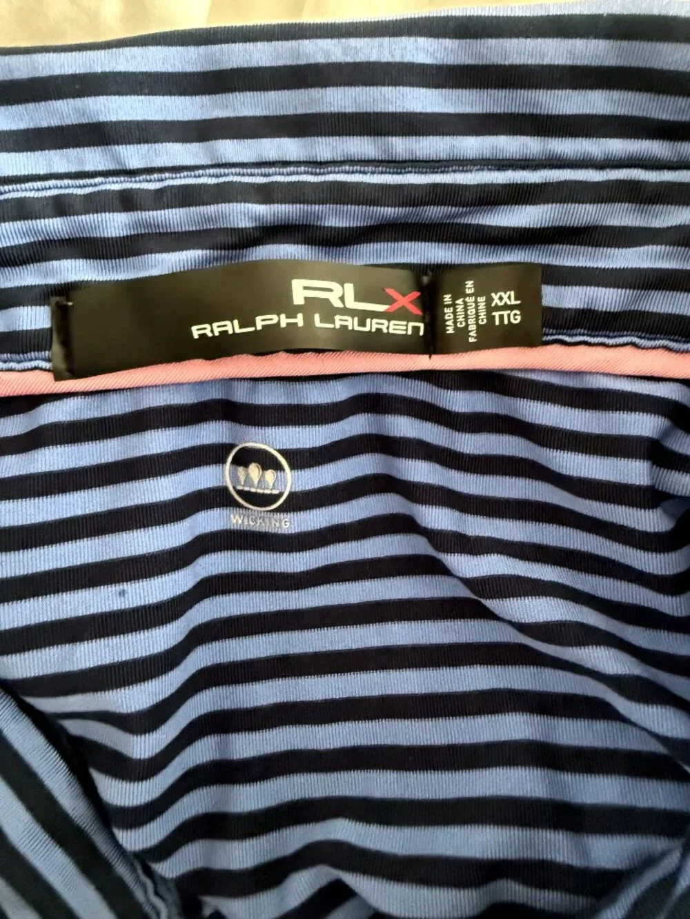 RLX Ralph Lauren 2020 US Open Winged Foot Golf Polo Mens XXL Navy Stripe